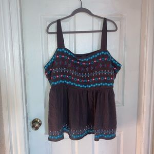 Torrid Smocked Embroidered Tank